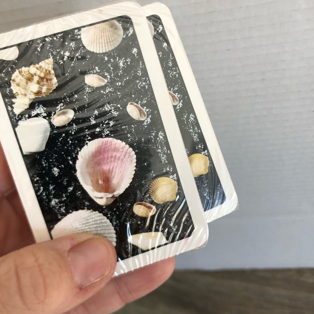 NOS Vtg Seashell Playing Cards Sets